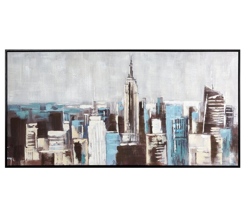 Obraz ręcznie malowany 760 kremowy 120 X 60 X 4 CM – nadaje wnętrzu głębi