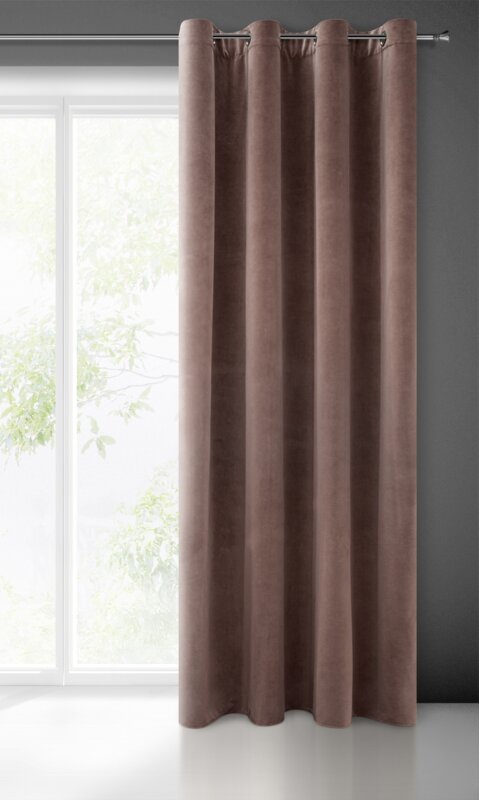 Zasłona gotowa Adelle brązowa 140 X 250 CM – miękka welwetowa