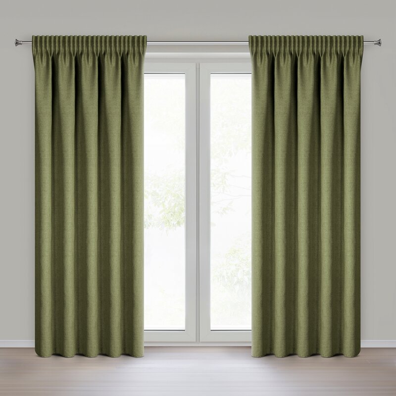 Zasłona gotowa na taśmie JULA2 oliwkowa 140 X 270 CM – przytulna atmosfera