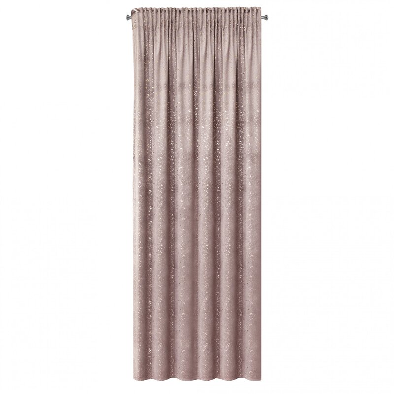 Zasłona gotowa D91 Lajla różowa 140 X 270 CM – welwetowa z nadrukiem