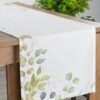 Bieżnik Natu 6 biały 40 X 180 cm – z delikatnym motywem liści