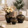 Wazon ceramiczny Kira czarny O 16 x 16 cm – na kwiaty i dekoracje