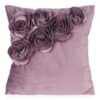 Poszewka welwetowa Flores 1 ciemnoróżowa 45 X 45 CM – z aplikacjami róż