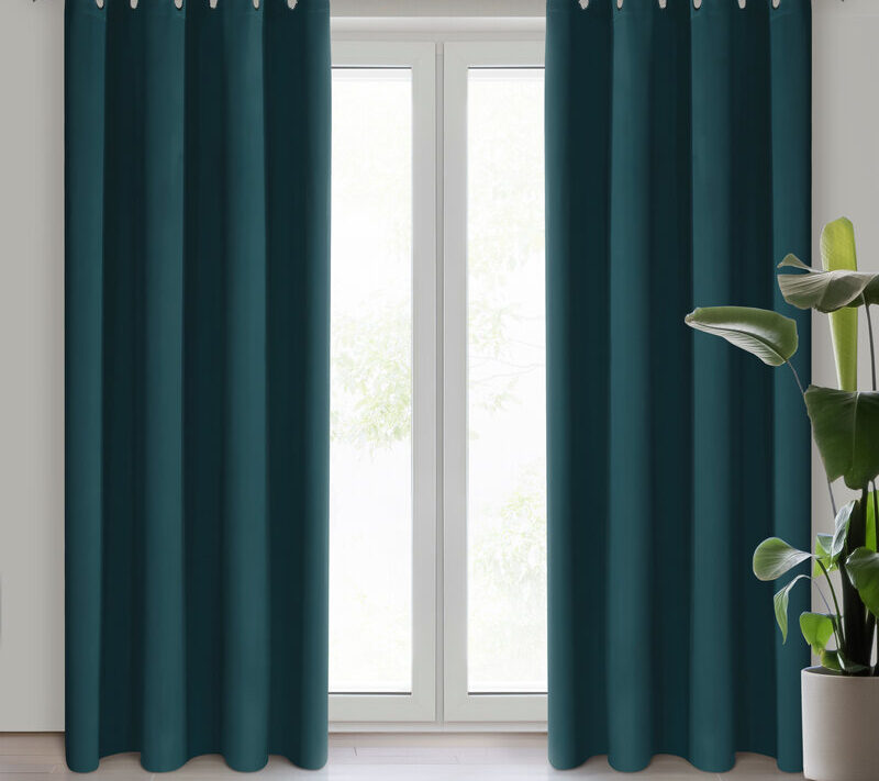 Zasłona gotowa dimout Logan petrol 140 X 270 CM – komfortowe zaciemnienie