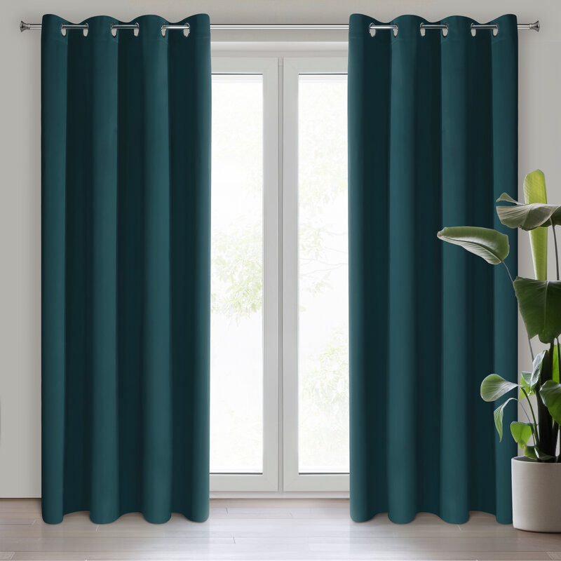 Zasłona gotowa dimout Logan petrol 140 X 270 CM – komfortowe zaciemnienie