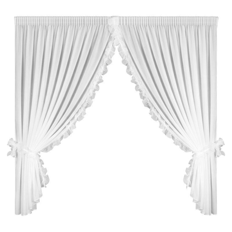 Firana gotowa szyfonowa Gabriela 1 biała 400 X 250 cm – lekka i zwiewna