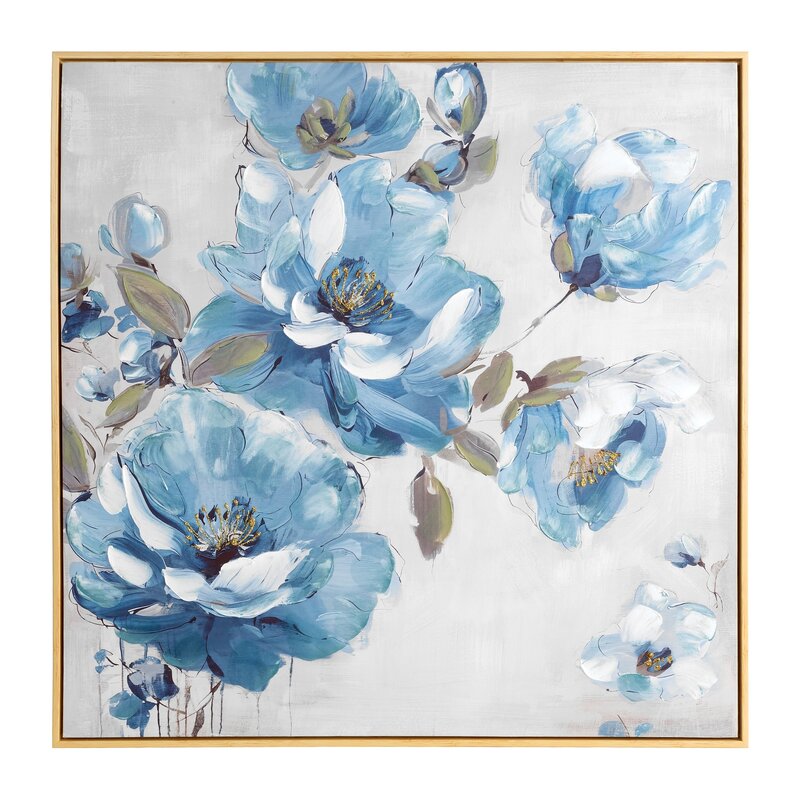 Obraz 758 z niebieskimi kwiatami 80 X 80 X 4 CM – wnosi świeżość