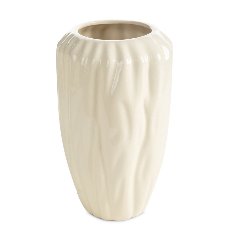Wazon ceramiczny Angela kremowy O 17 X 26 CM – na susze i kwiaty