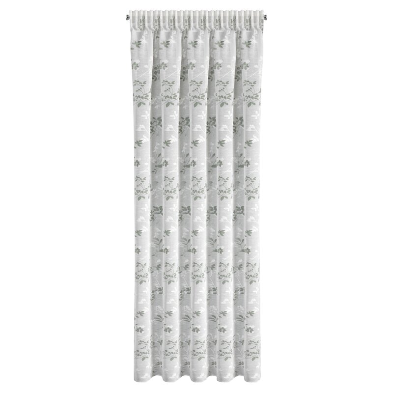 Zasłona gotowa Monica biała 140 X 270 cm – z botanicznym nadrukiem