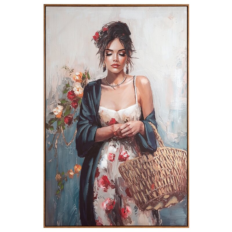 Obraz ręcznie malowany 742 kremowy 80 X 120 X 4 CM – do salonu i sypialni