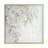 Obraz ręcznie malowany Liście kremowy 60 X 60 X 4 CM – spokój i harmonia
