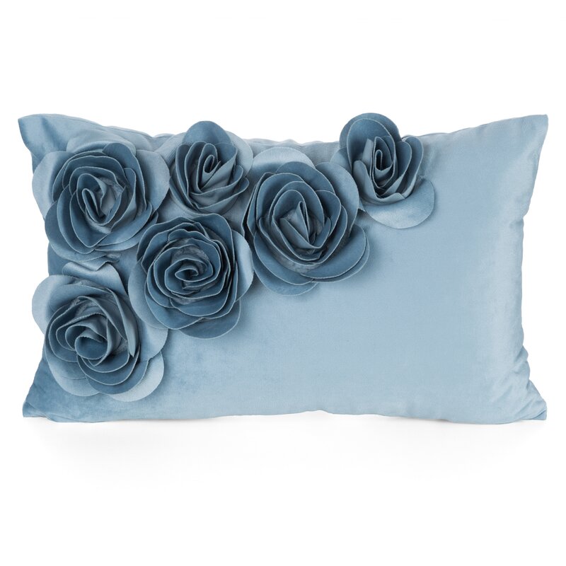 Poszewka welwetowa Flores 1 ciemnoniebieska 30 X 50 CM – miękka i dekoracyjna