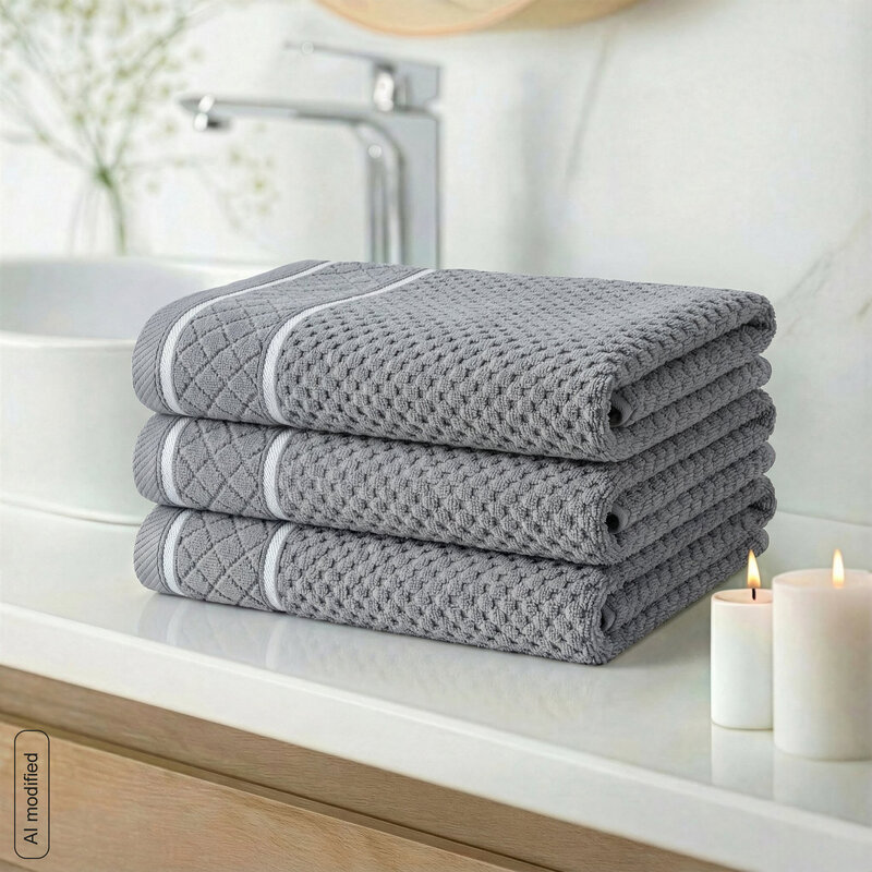 Ręcznik bawełniany Zero Twist Favori stalowy 70 X 140 CM – miękki i chłonny