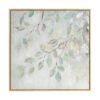 Obraz ręcznie malowany z motywem liści kremowy 60 X 60 X 4 CM – wprowadza spokój i harmonię