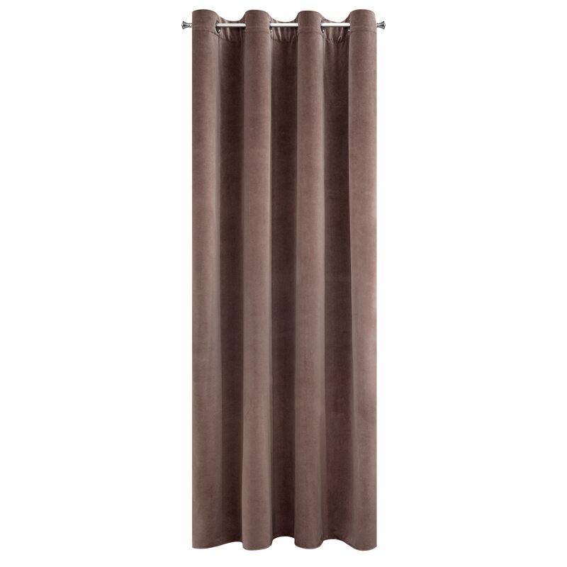 Zasłona gotowa Adelle brązowa 140 X 250 CM – miękka welwetowa