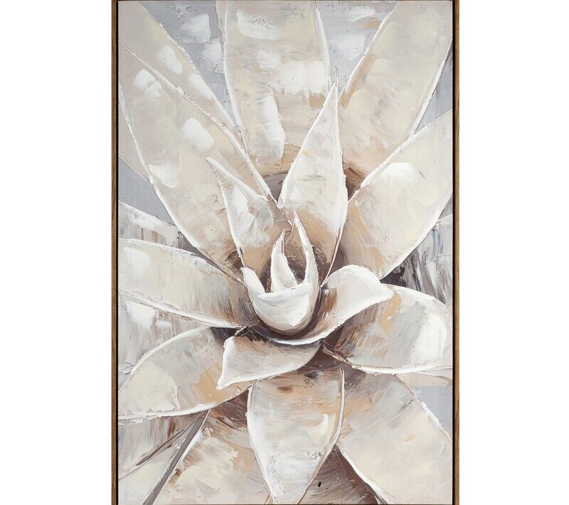 Obraz kwiatowy kremowy 60 X 90 X 4 CM – subtelny akcent dekoracyjny