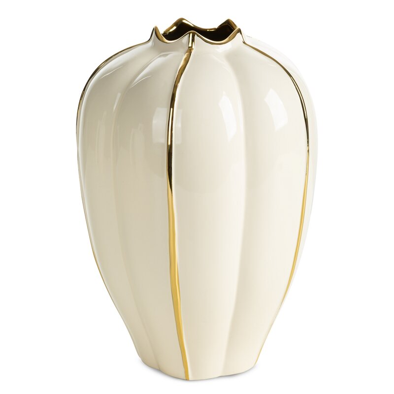 Wazon ceramiczny MARY kremowy O 20 X 30 CM – na kwiaty i dekoracje
