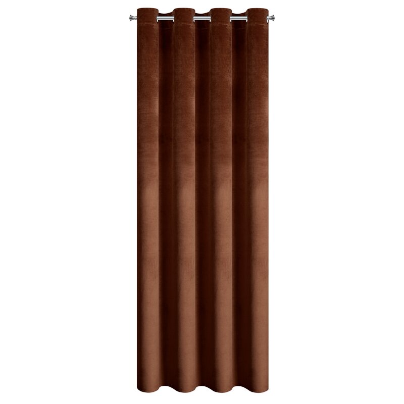 Zasłona gotowa Melanie jasnobrązowa 140 X 250 CM – miękki velvet