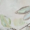 Obraz ręcznie malowany z motywem liści kremowy 60 X 60 X 4 CM – wprowadza spokój i harmonię
