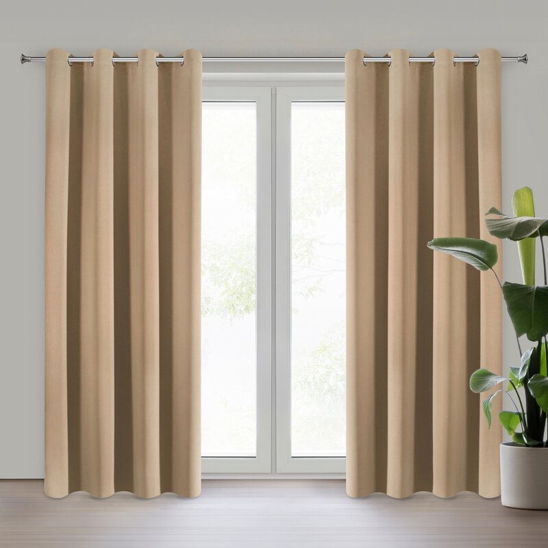ZASŁONA GOTOWA BLACKOUT 135 X 250 CM BEŻOWY